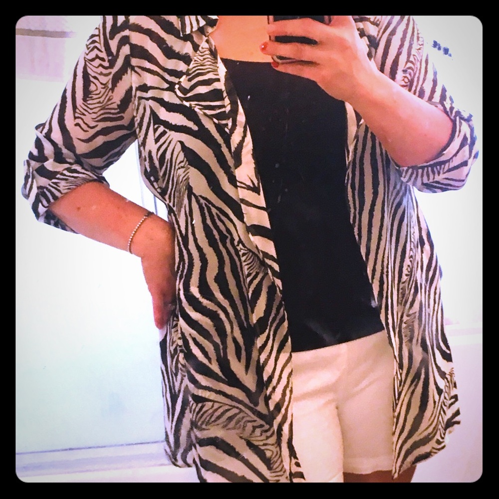 Sheer Zebra Print Blouse